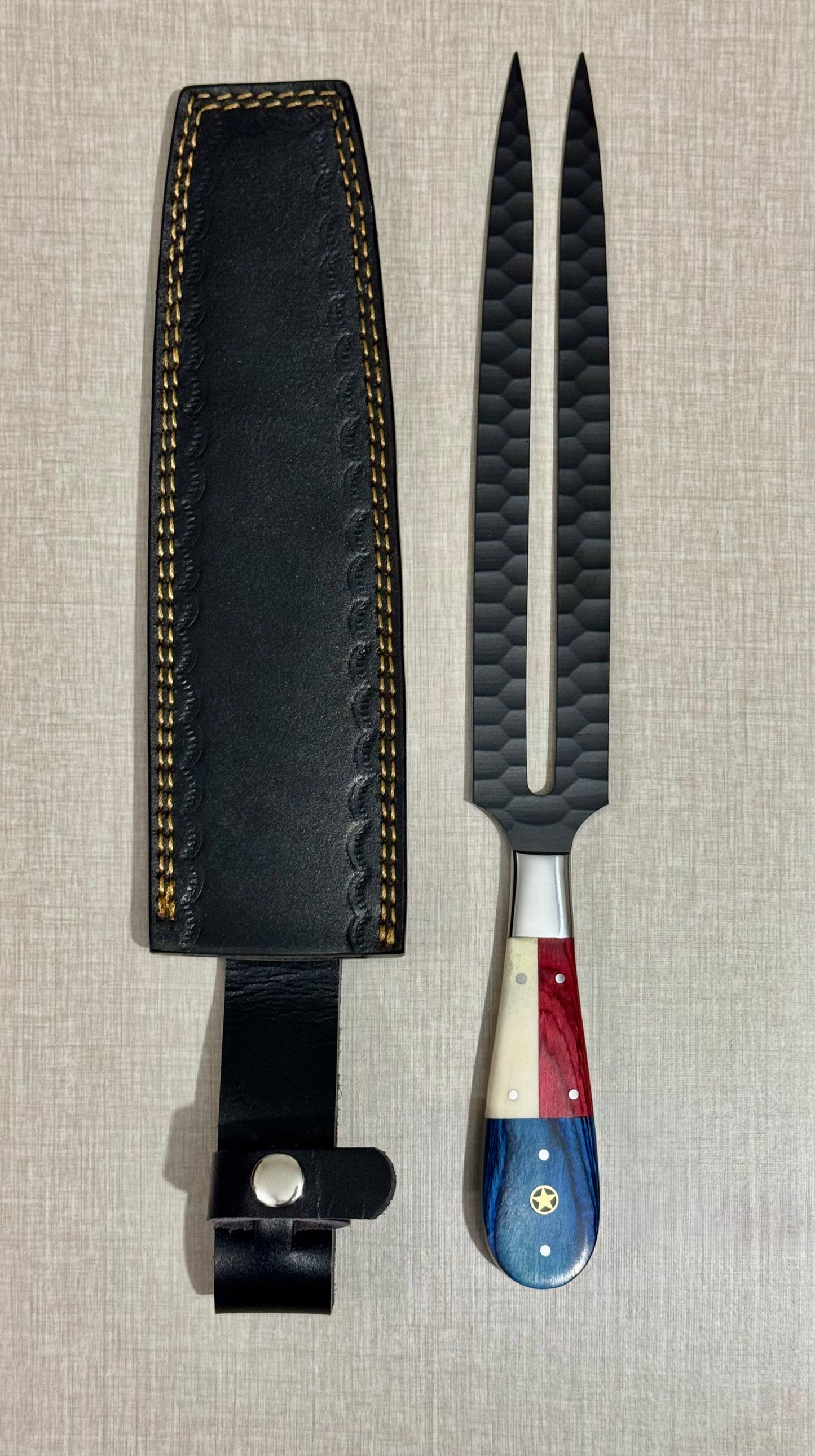 Stainless Steel DLC Coated Carving Fork with Texas Handle – AB-00246