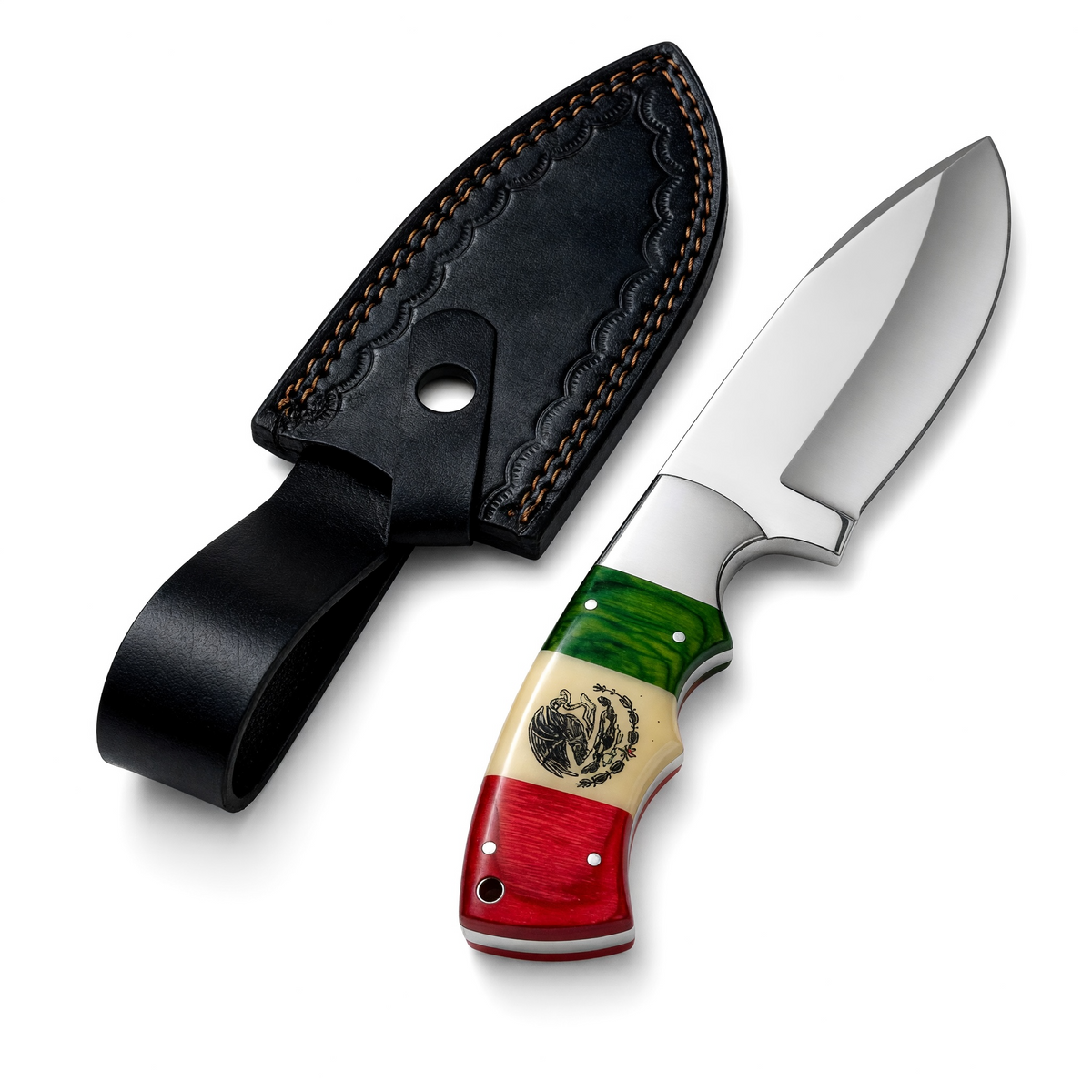 Stainless Steel Hunting Knife with Mexican Handle – AB-00208