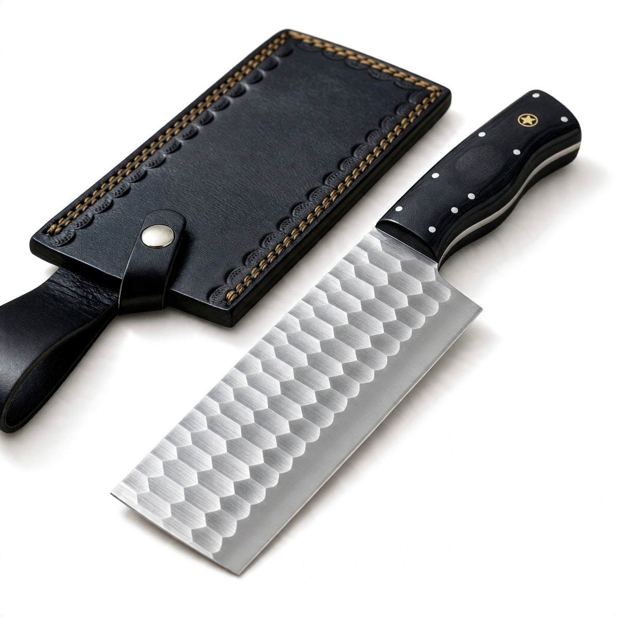 Stainless Steel Premium Quality Nakiri Knife with Black Micarta Handle – AB-00233
