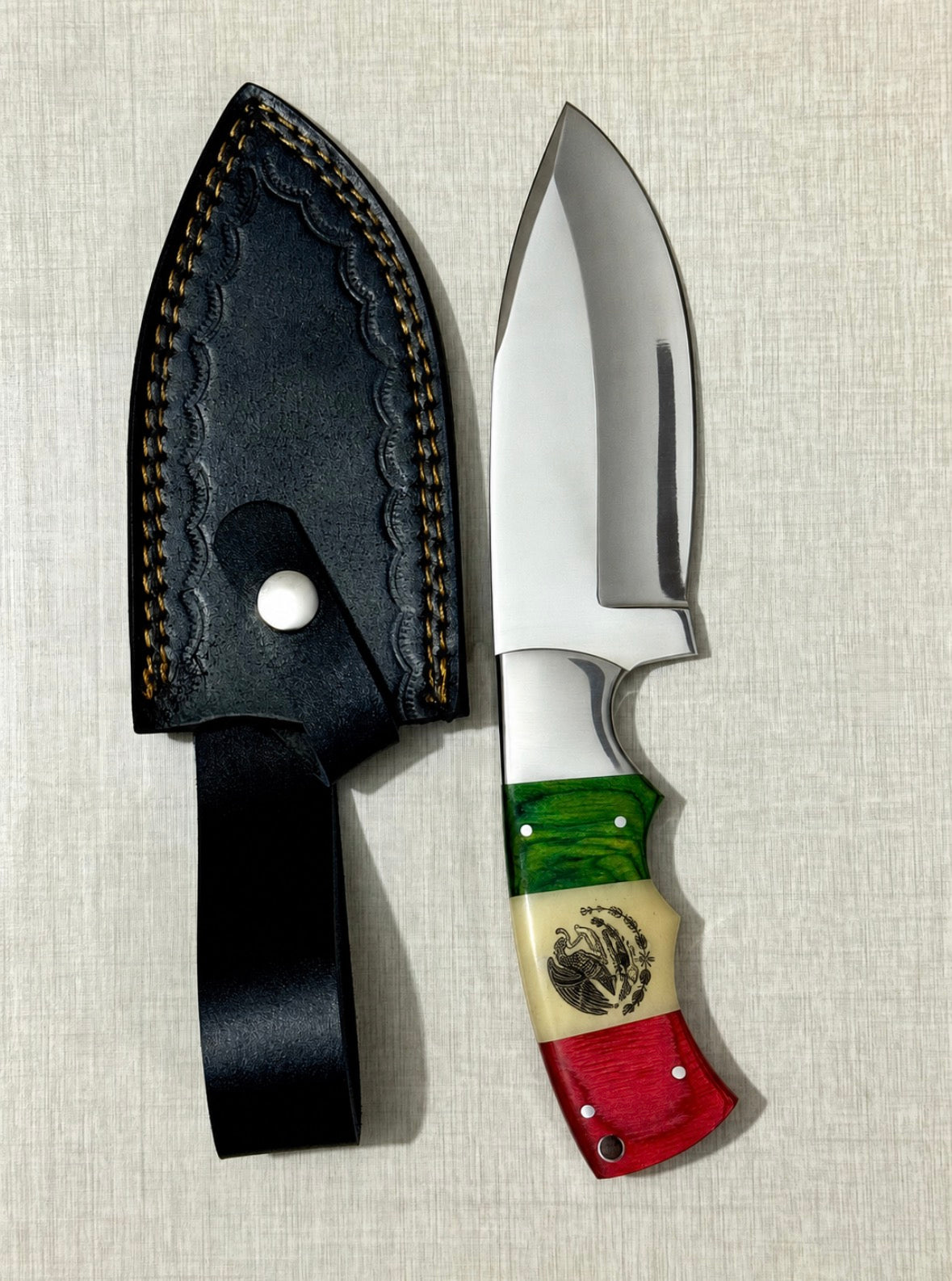 Stainless Steel Hunting Knife with Mexican Handle – AB-00208
