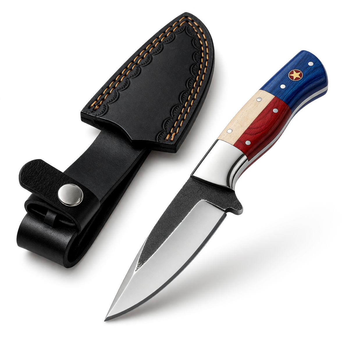 Handmade Stainless Steel EDC Hunting Skinner Knife with Texas Handle – AB-00228