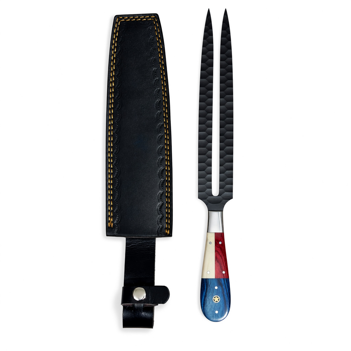 Stainless Steel DLC Coated Carving Fork with Texas Handle – AB-00246