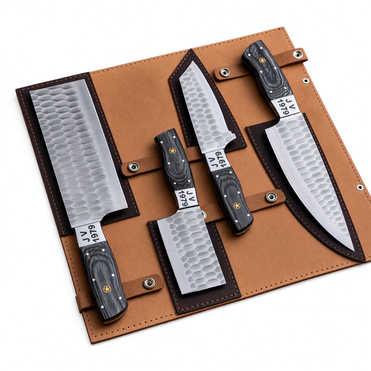 Stainless Steel Chef Knife Set with Black Wooden Handle – AB-00222