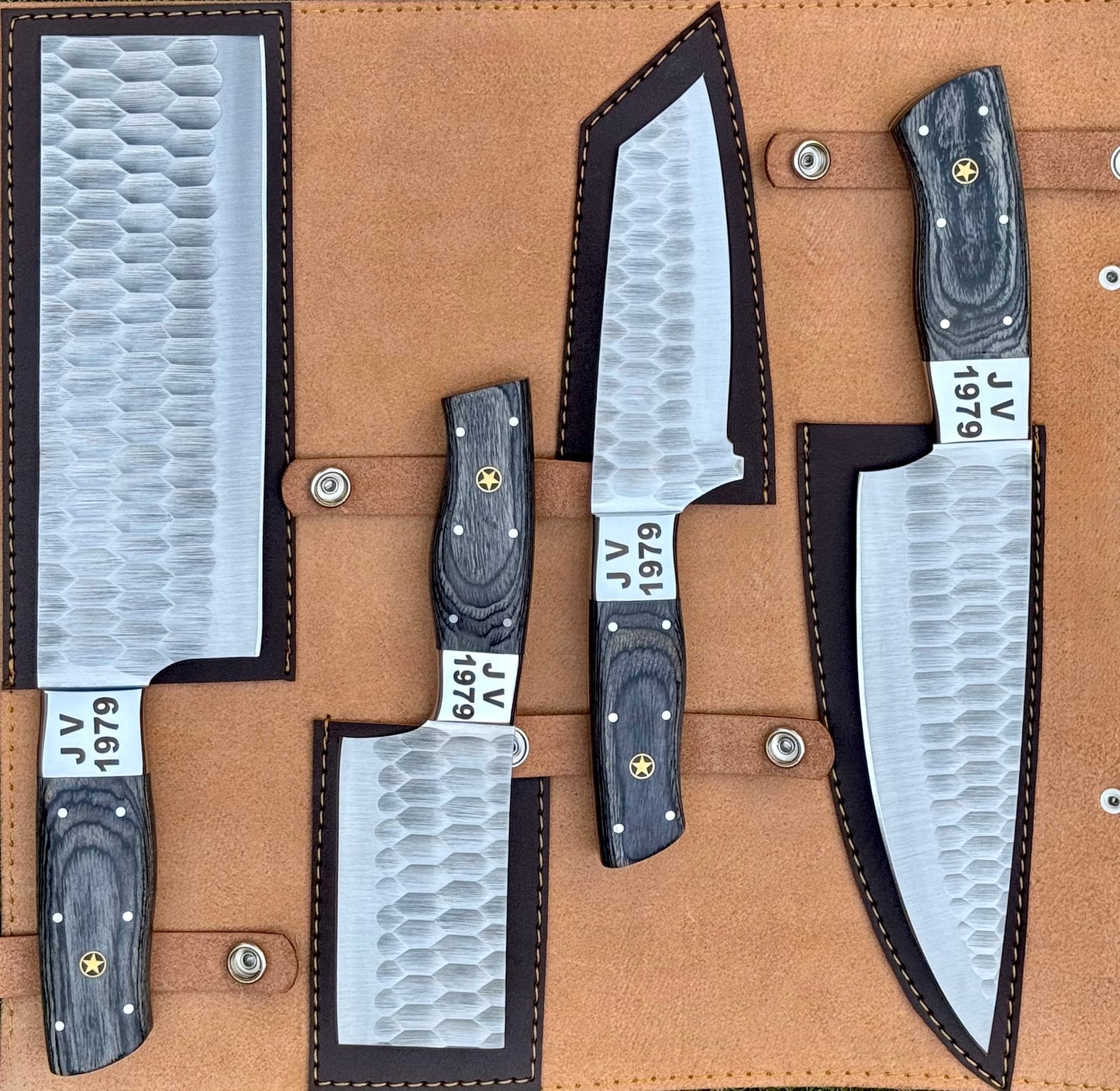 Stainless Steel Chef Knife Set with Black Wooden Handle – AB-00222