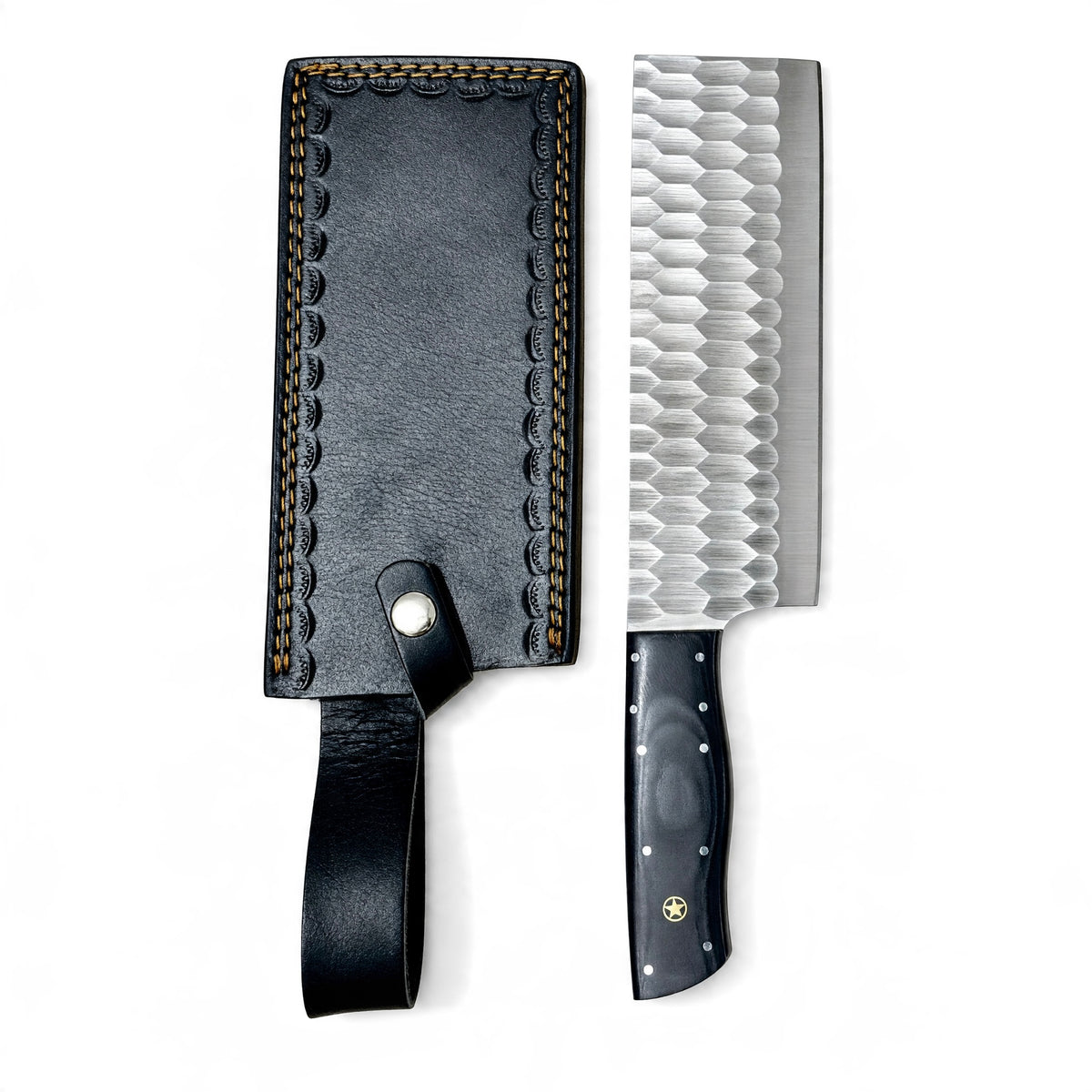 Stainless Steel Premium Quality Nakiri Knife with Black Micarta Handle – AB-00233