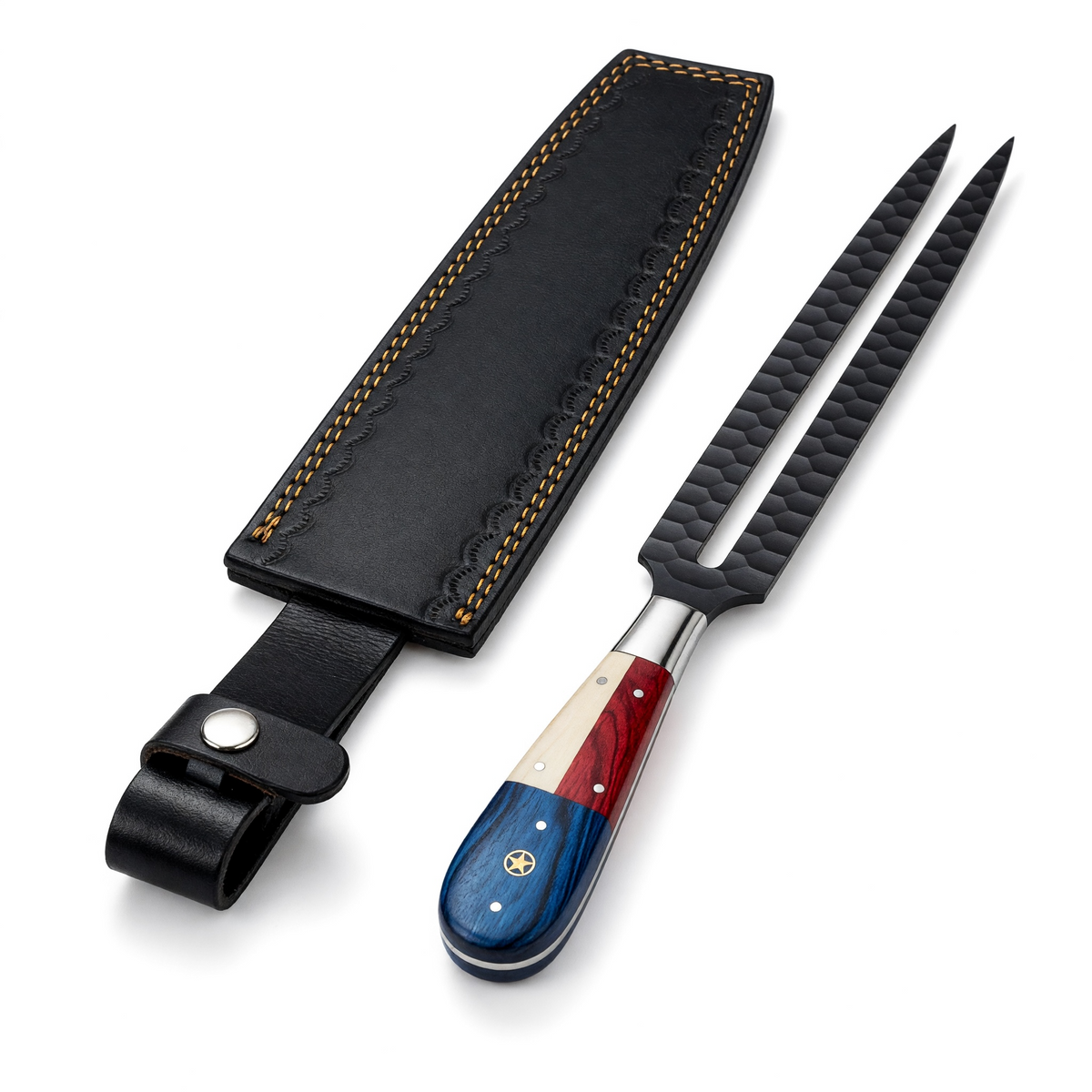 Stainless Steel DLC Coated Carving Fork with Texas Handle – AB-00246