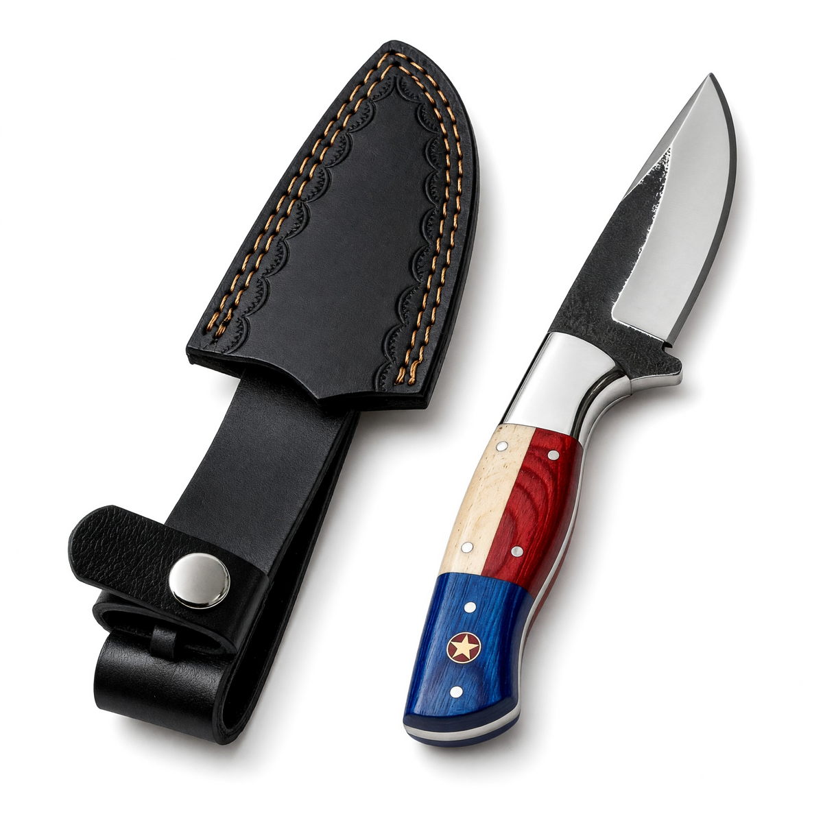 Handmade Stainless Steel EDC Hunting Skinner Knife with Texas Handle – AB-00228