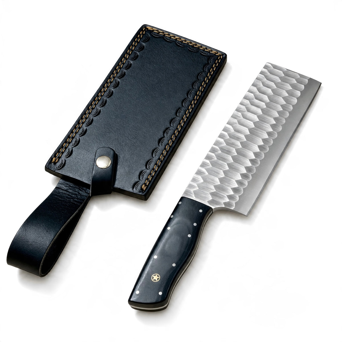 Stainless Steel Premium Quality Nakiri Knife with Black Micarta Handle – AB-00233