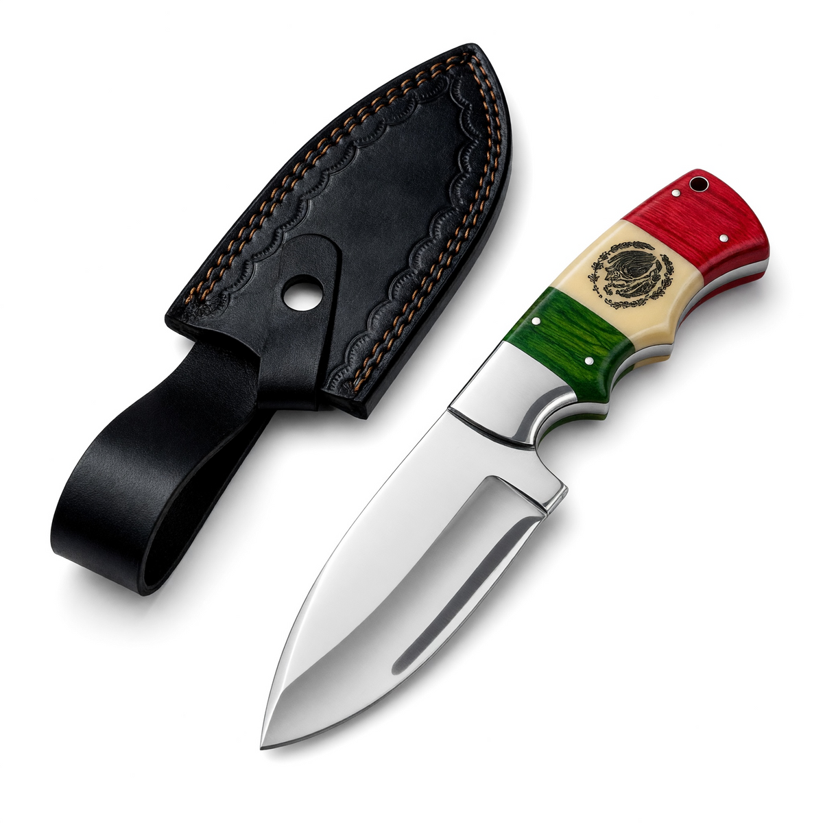 Stainless Steel Hunting Knife with Mexican Handle – AB-00208