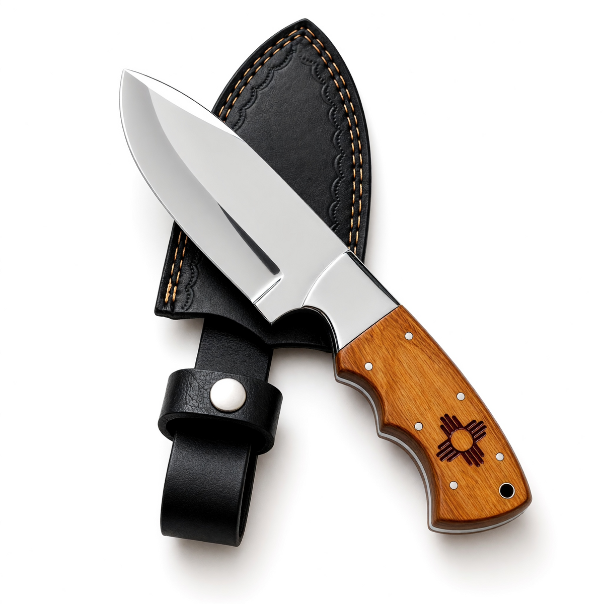 Stainless Steel Hunting Knife with New Mexico Handle – AB-00224