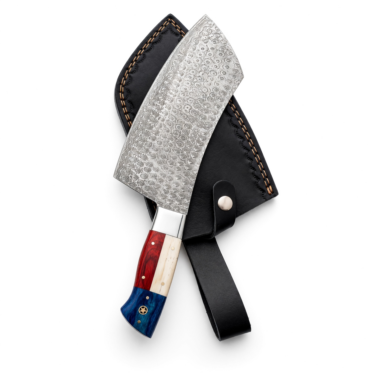 Handmade Damascus Steel Meat Cleaver with Texas Handle – AB-00240