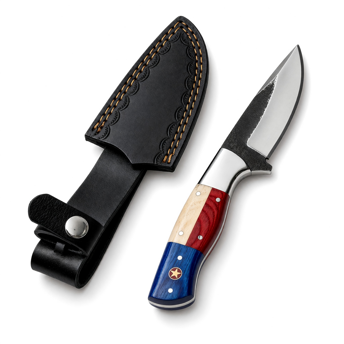 Handmade Stainless Steel EDC Hunting Skinner Knife with Texas Handle – AB-00228