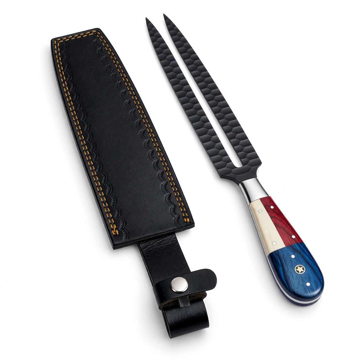 Stainless Steel DLC Coated Carving Fork with Texas Handle – AB-00246