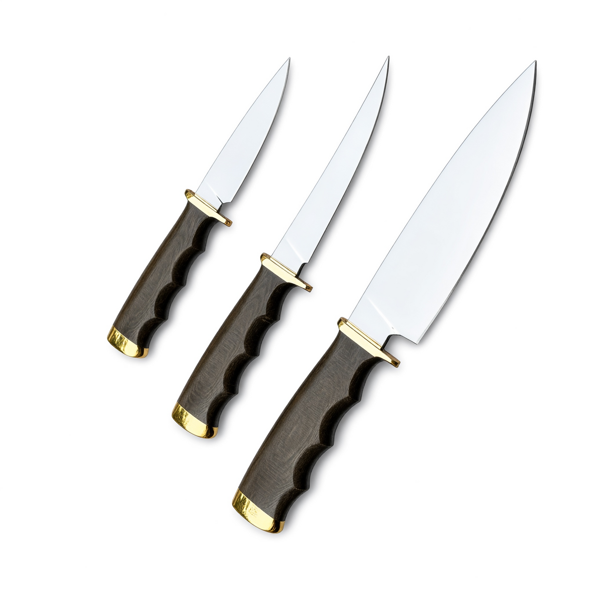 440C High-Carbon Stainless Steel Custom Knife Set with G10 Handle & Wooden Knife Block – AB-00248