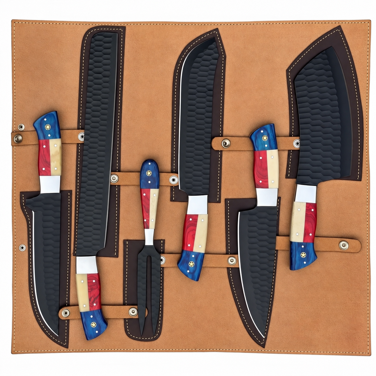 Stainless Steel DLC Coated 6 Pieces Chef Set With Texas Handle – AB-00157