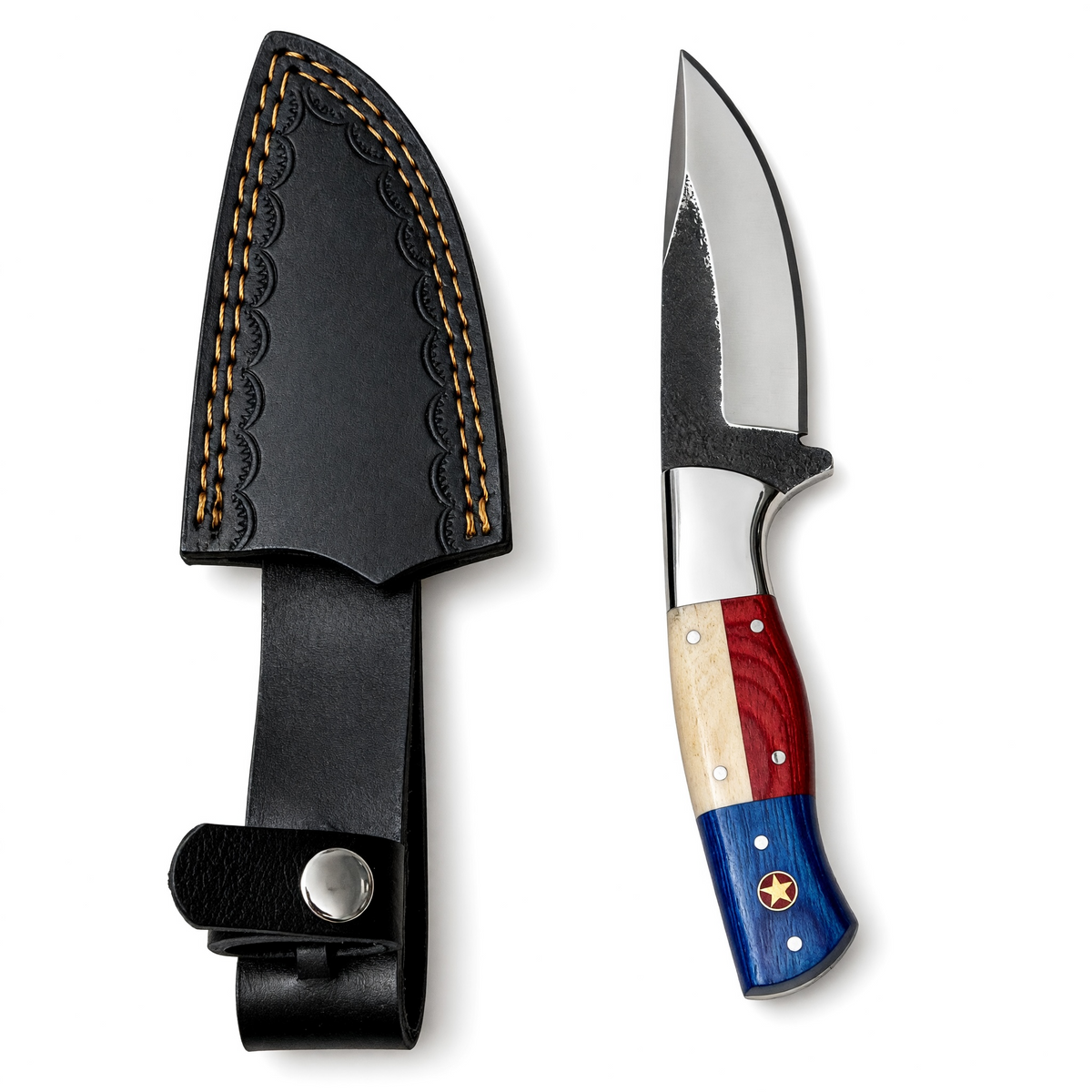 Handmade Stainless Steel EDC Hunting Skinner Knife with Texas Handle – AB-00228